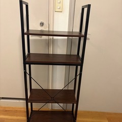 スチール×木製 4段ラック／本棚・収納棚（状態良好）の画像