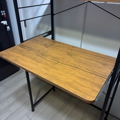 【2/3まで】キッチンラック / レンジ台 / ゴミ箱上ラック（木目調×ブラック）の画像