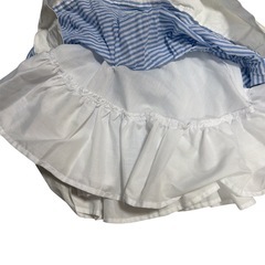 青白のストライプ柄のワンピース　90-95cmぐらいの画像