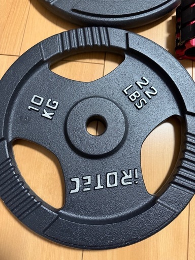 IROTEC（アイロテック）プレスベンチ K/ ベンチプレス バーベル ベンチプレス台 フラットベンチ　プレート10KG 