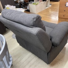 1Pソファ グレー リクライニング付き 肘置きに問題あり 中古 特価品の画像