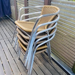 ガーデンチェア2脚セット　　スタッキングで省スペースの画像