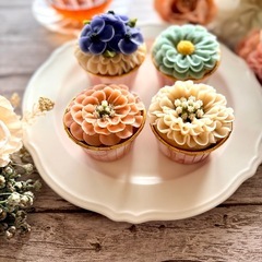 あんフラワーカップケーキレッスンの画像