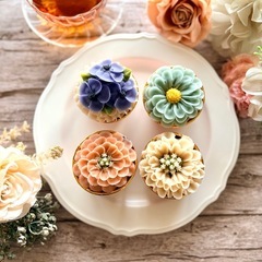 あんフラワーカップケーキレッスンの画像