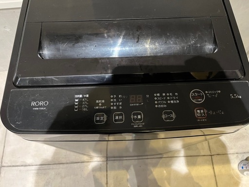 RORO　全自動電気洗濯機　YWM-T55LK　2024年製　高年式　5.5kg　故障なし【中古】