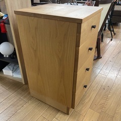 サイドチェスト 木製 引き出し4段 中古 の画像
