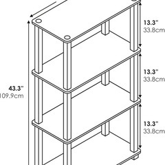 【無料】Furinno (フリノ) 4段ディスプレイラック (引越し整理) (2/1まで)の画像