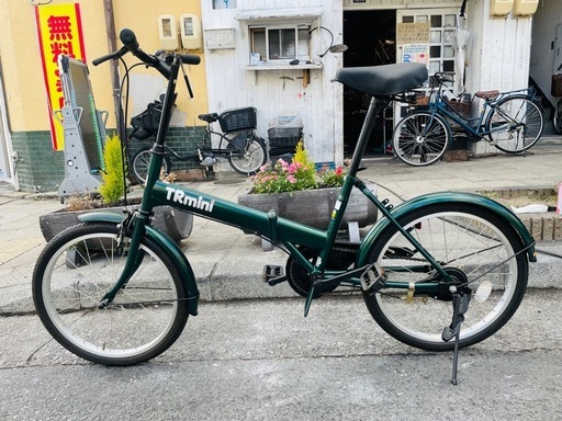 『ＳＡＬＥ　５０％』　折りたたみ自転車　２０インチ　緑　配達可能