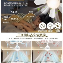 新品❤️LED シーリングファンライト　小型　簡単取り付け　リモコン付き！⭐️の画像