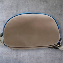 【美品】COOCOクーコ スエード風生地 センタータック リュック ターコイズの画像