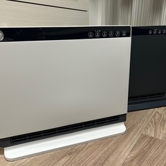 室温センサー付き 大風量パネルセラミックヒーター ヒートワイドスリム CH-MK2536 ブラック・ホワイト 2点セットの画像