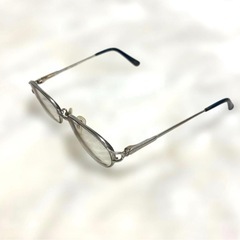 眼鏡　メガネ　度付き　レトロ シルバー　銀　グリーン　緑  の画像