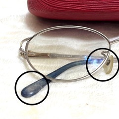 眼鏡　メガネ　度付き　レトロ シルバー　銀　グリーン　緑  の画像