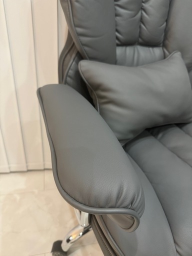 【美品】GTRACING ゲーミングチェア グレー オットマンGT200-GRAY オフィスチェア 椅子 社長椅子 デスクチェア