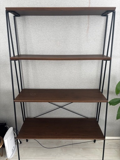 KEYUCA】ダークブラウン4段オープンシェルフ (ha) 中目黒の収納家具
