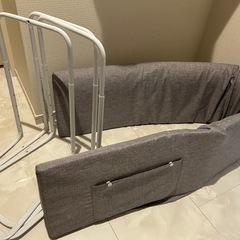 ベッドガード 赤ちゃん 転落防止 クッション 200cm グレー 形状キープの画像