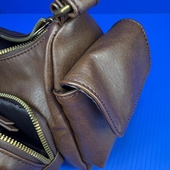 GU ブラウン レザー 2way ショルダーバッグの画像