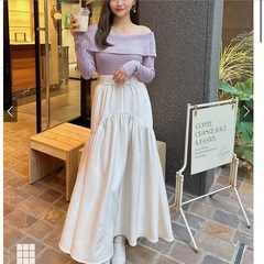 新品タグ付き未着用♡GRLのオフショルニットです☺️の画像