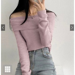 新品タグ付き未着用♡GRLのオフショルニットです☺️の画像