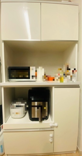 【2万円→5千円】ホワイト キッチンカウンター 引き出し付き