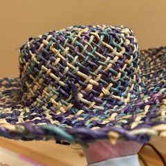 つばひろ帽子　　麦わら　　グリーン の画像