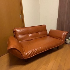 日本製 ローソファ カウチ ヴィンテージ 風2人掛け ソファーの画像