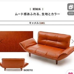 日本製 ローソファ カウチ ヴィンテージ 風2人掛け ソファーの画像