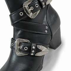 ウエスタン アンクル ショートブーツ ブラック YOSUKE ヨースケ TOGA 風の画像