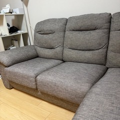 L字型　3人掛け 大型ソファー オットマンの画像