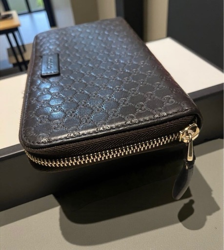 GUCCI グッチ マイクログッチシマ ラウンドファスナー 長財布