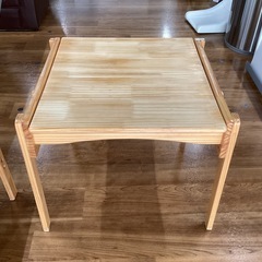 キッズデスクセット（椅子2脚）【町田市再生家具】　253164の画像