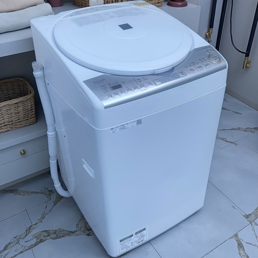 【決まりました】◇SHARP 電気洗濯乾燥機 ES-TX8C-W 2019年製