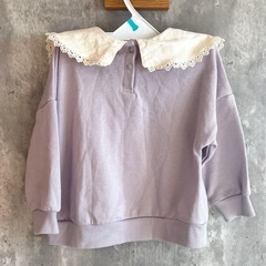 AURORA MOON ラベンダー フリル襟 トレーナー 100の画像