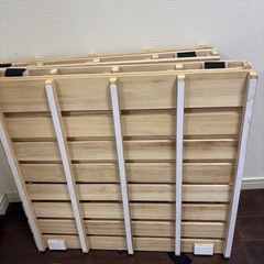 すのこマット 三つ折り ダブル 木製 天然桐 ネルコンシェルジュ製の画像