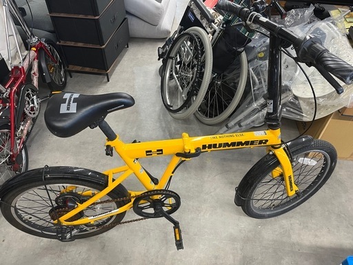 【人気イエロー】HUMMER ハマー 20インチ 折りたたみ自転車 6段変速