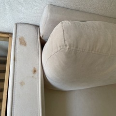 【無料】コーデュロイ2人掛けソファー　アイボリーの画像