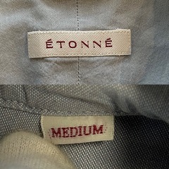 étonné エトネメンズシャツカジュアル長袖シャツ  画像の通り、首回り、袖回りにスレがあります。の画像