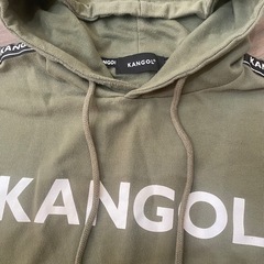 KANGOL オリーブ フード付き半袖パーカー Ｌの画像