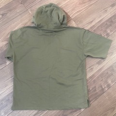 KANGOL オリーブ フード付き半袖パーカー Ｌの画像