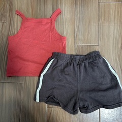 ⑭110cm バースデイ　セットアップ　キャミソール　ショートパンツ　ハーフパンツ　夏服　の画像