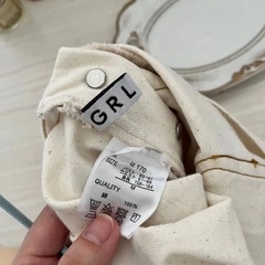 GRL配色ステッチジャンパースカートの画像