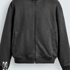 ZARA グレーフェイクスエード キルティング ジャケット　Sサイズの画像