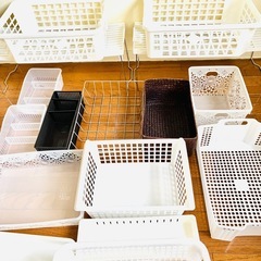 全部おまとめ 収納ケース　カゴ　スタッキング棚の画像