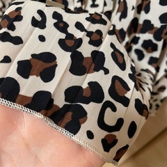 レオパード柄　ヒョウ柄　プリーツスカート   ウエストゴムの画像