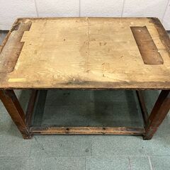 木製 作業台 ② 倉庫 工場 事務所 会社 幅119cm×奥行80cm×高さ71cm の画像