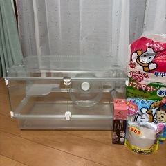 お譲り先決まりました！GEXグラスハーモニー⭐︎ ハムスター飼育小屋（ケージ）セットの画像