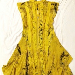 【美品】All Saints イエロードレス/ワンピース ボタニカル柄の画像