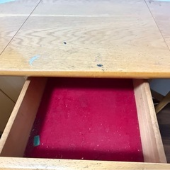 キャスター付きキッチンワゴン折りたたみ式 折りたためる　机収納　デスク　木目 の画像