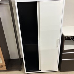 ロ2601-554 木製スライド式本棚 付属品あり キズ汚れ有りの画像