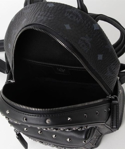 MCM スタッズ スワロフスキー 本革 バックパック ブラック 廃盤 希少 レア